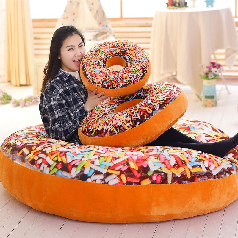 big plush donut pillow
