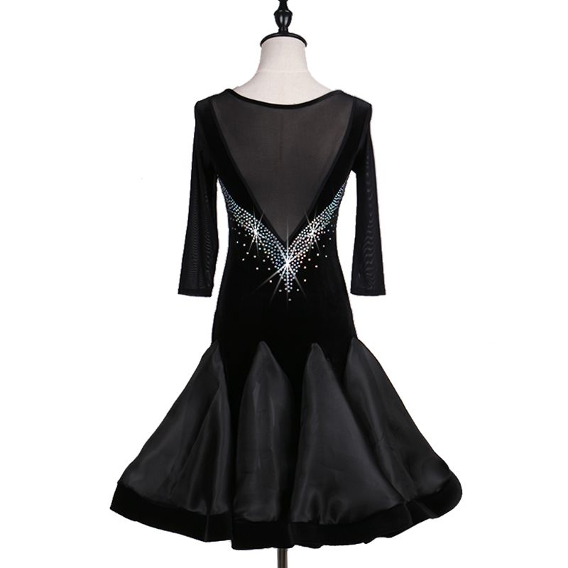 Personaliza los trajes negros de baile latino para mujer vestido latino vestidos de baile de rumba Personaliza los trajes negros de baile latino para mujer vestido latino vestidos de baile de rumba