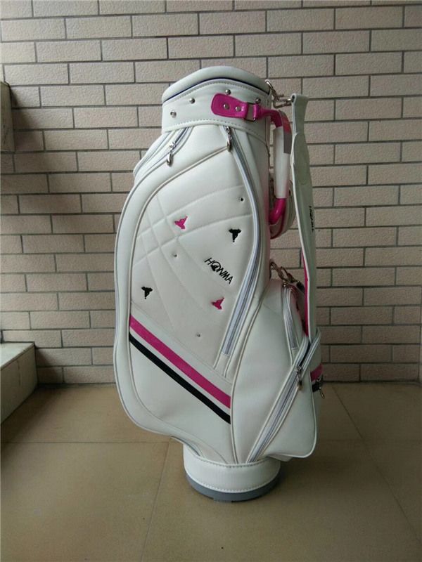 2021 White Women Golf Bag Leather Golf Staff Bag HONMA Golf Cart Bag