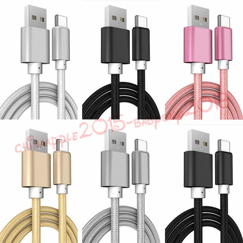 Quick Charge Type C Micro Usb Cable 1M 2M 3M Braided Nylon USB C Cables