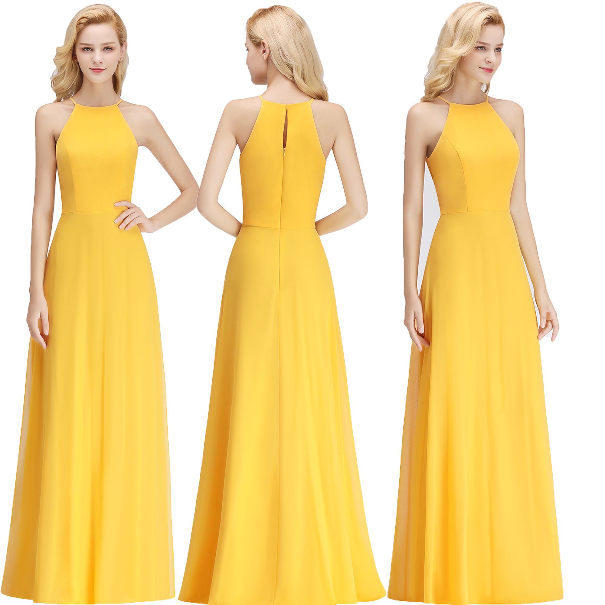 yellow beach bridesmaid dresses