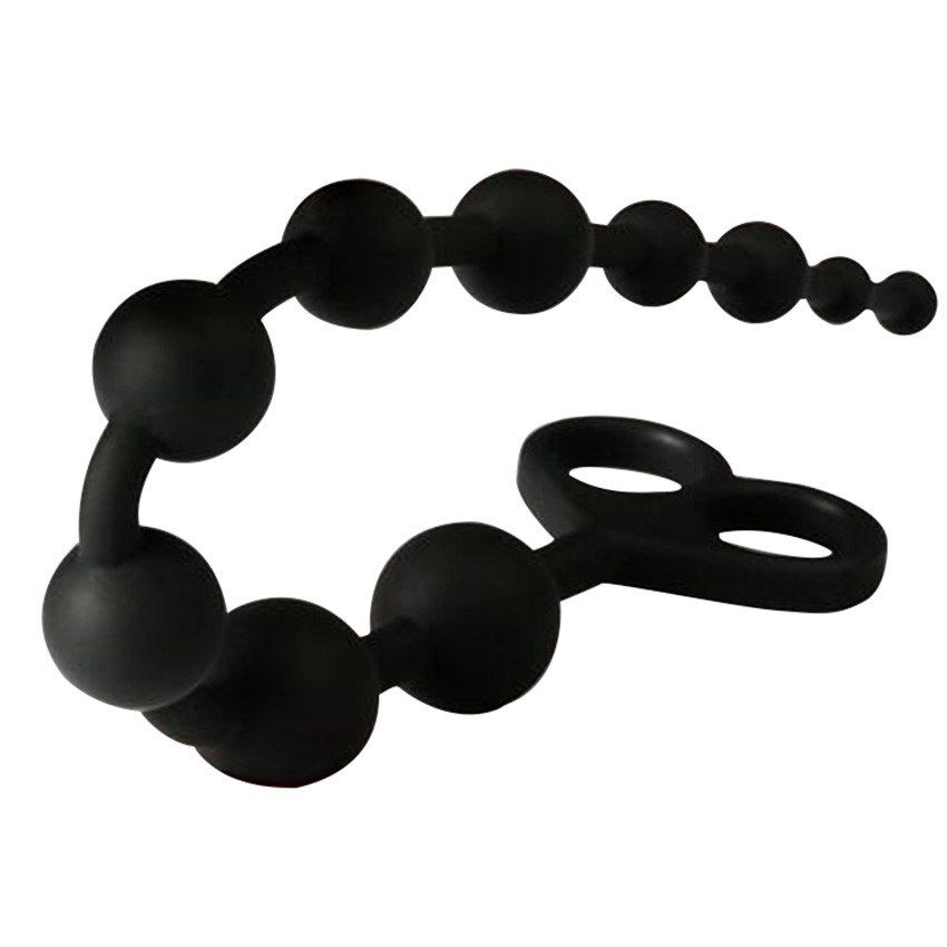 Anal Ball Butt Plug Large Size Black Anal Beads Silicone Anal Sex