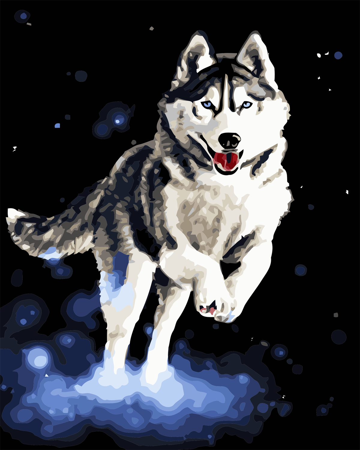 DIY-/Ölgem/älde-Kit Malen nach Zahlen f/ür Kinder und Erwachsene Gerahmt Hund 16 x 20 Zoll