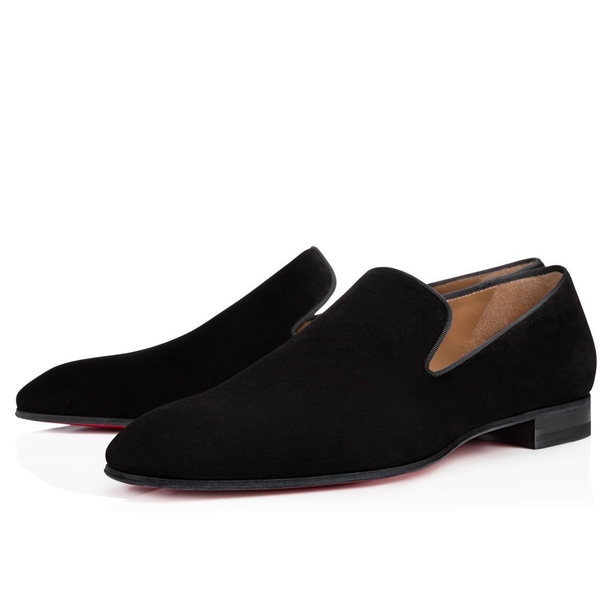 Rabatt Märke Bottom Loafers Luxury Party Bröllop Skor Svart Patent Läder Suede Klänning Skor Mens Slip On Flats Från Kina