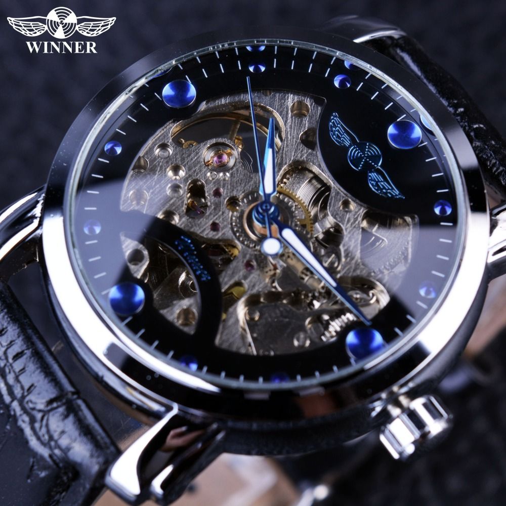 Winner Black Blue Dial Mens Watches Top Brand Luxury Skeleton Mechanical Automatic Watch Classic Designer Watches Men Wristwatch Buy Watches Watches To Buy From Lyfgood 18 11 Dhgate Com