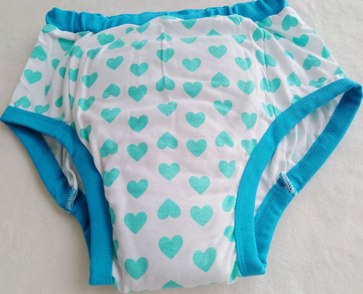 Printed Bule Heart Training Pant/ Abdl Cloth Diaper /Adult Baby Diaper