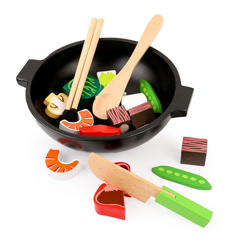 wooden kitchen food sets