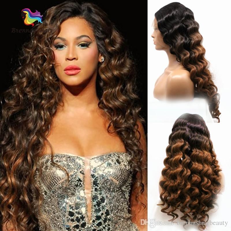 Popular Glueless Virgin Human Hair Lace Front Wigs 1b 30 Loose