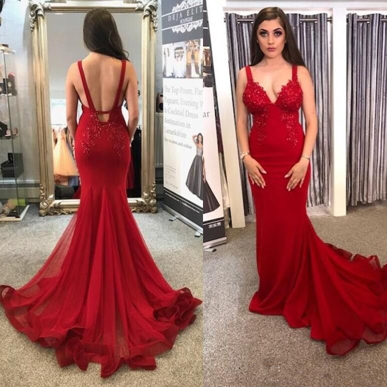 sexy red mermaid dress