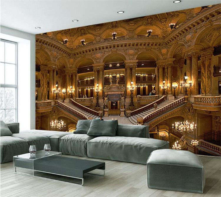 photo wallpaper 3D European Palace Mural Painting Paris Opera House Custom Mural Living Room TV Background Wall Lobby Wallpaper photo wallpaper 3D European Palace Mural Painting Paris Opera House Custom Mural Living Room TV Background Wall Lobby Wallpaper
