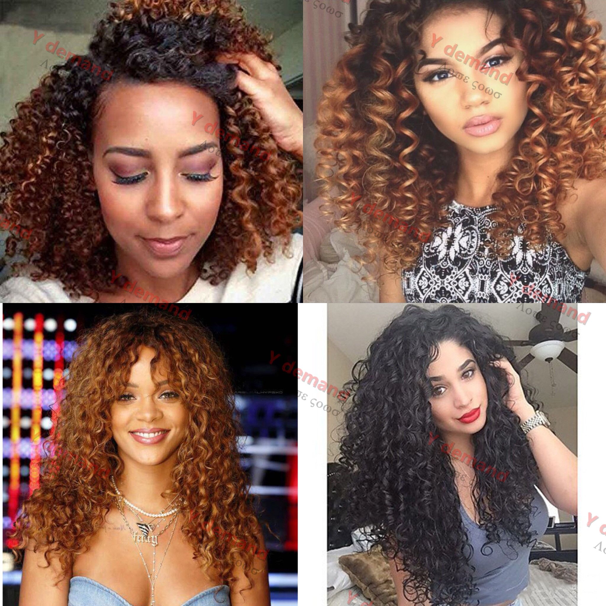 Fashion Long Curly Black African American Wigs Fiber Afro Wigs