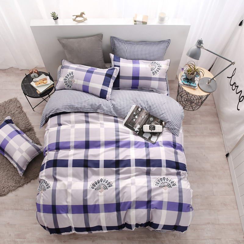 Autumn Winter Bedding Sets Purple Peacock S Beauty Duvet Cover Set
