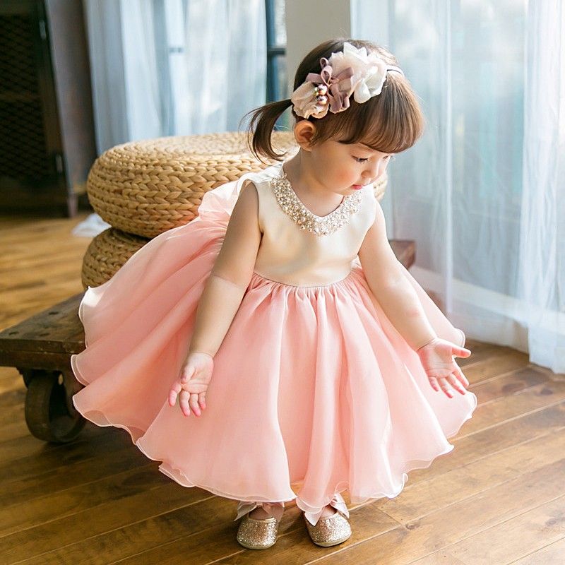 pink baptism dress