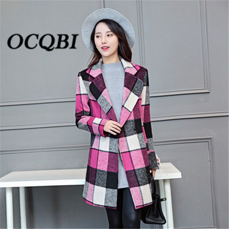 plus size plaid winter coats