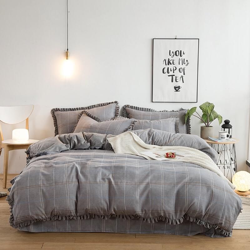 Elegant Blue Bedding Sets Comfortable Set 100 Cotton Fabric Duvet