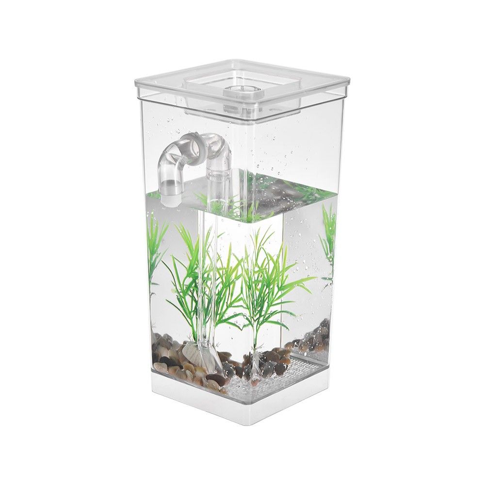 H19996 Self Cleaning Small Fish Tank Bowl Convenient Acrylic Desk