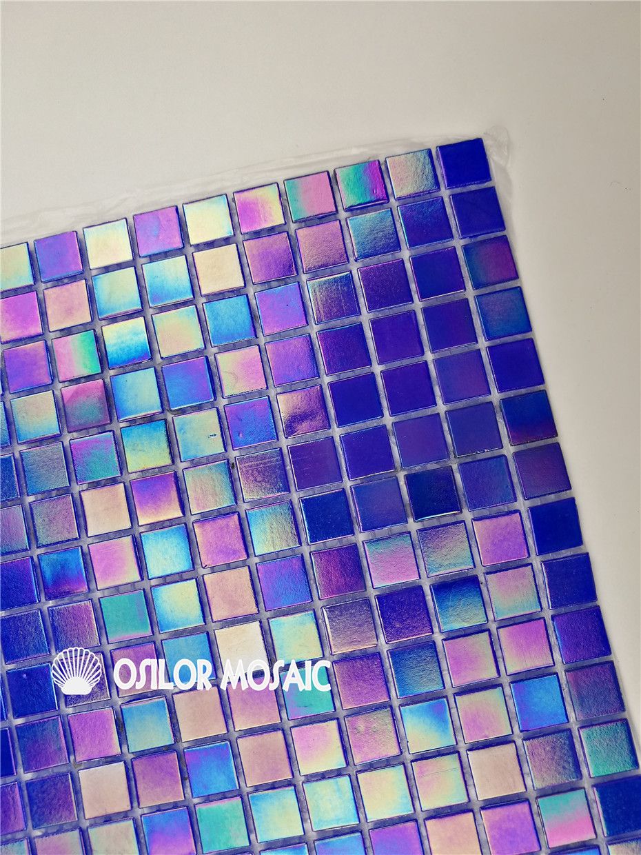 Piastrelle Mosaico iridescente 10 MM TESSERA confezione da 81 Piastrelle tessere LUCE VIOLA 