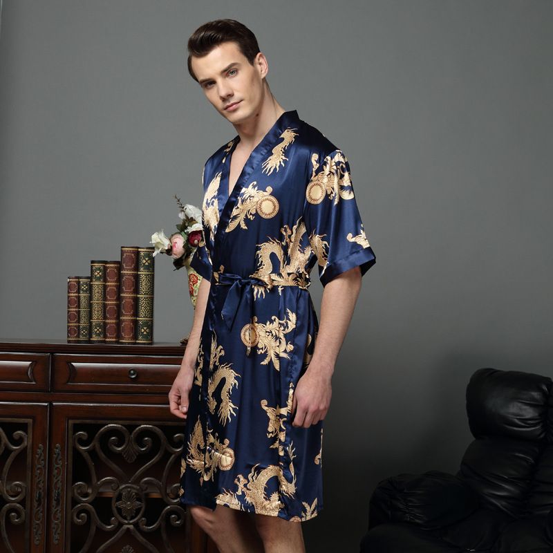 mens silk kimono dressing gown