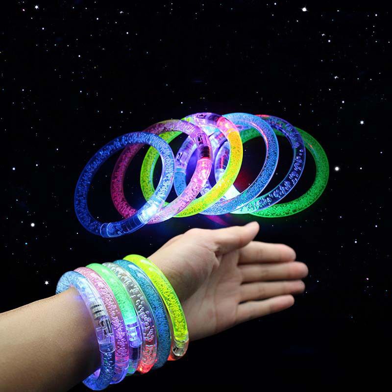 2020 LED Bracelet Light Up Flashing Glowing Bracelet Blinking Crystal