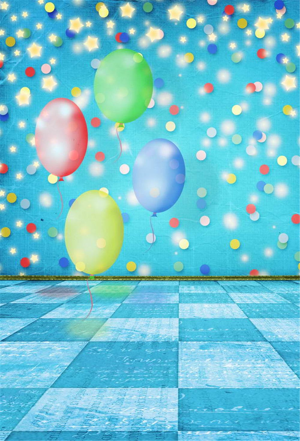 wall backgrounds for party on 2021 Blue Wall Floor Photography Backdrops Printed Glitter Stars Spots Colorful Balloons Kids Children Birthday Party Photo Shoot Background From Cymbozin Backdrops 16 99 Dhgate Com