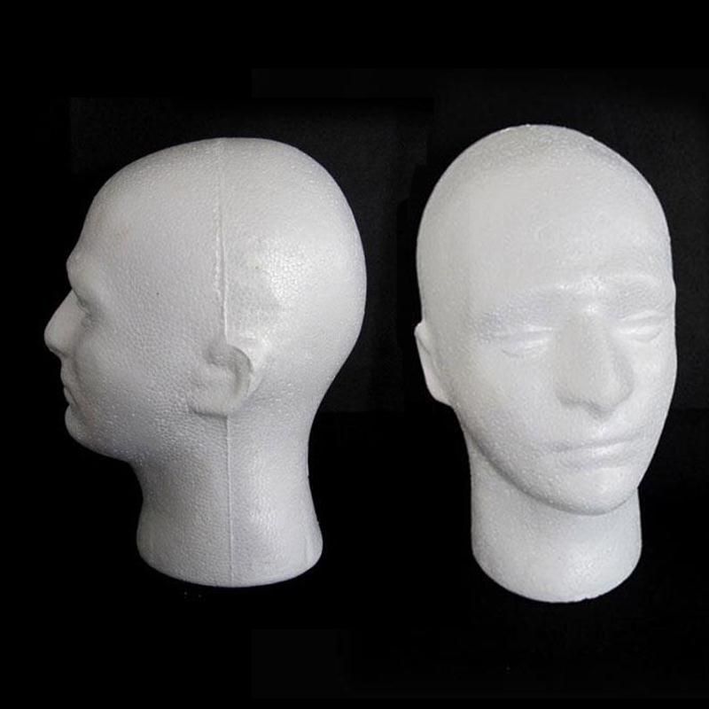 MALE PLASTIC DISPLAY HEAD MANNEQUIN MANAKIN WHITE