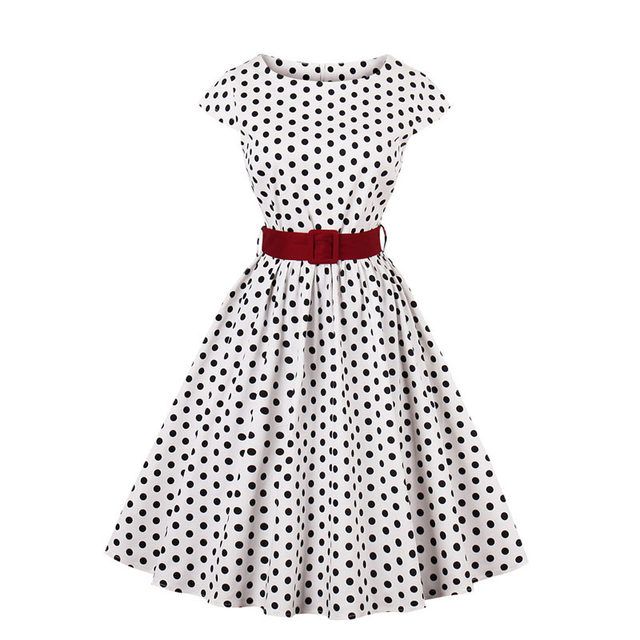 black and white polka dress