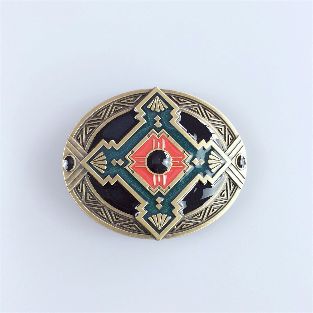 Jeansfriend New Vintage Cross Celtic Knot Oval Southwest Belt Buckle Boucle