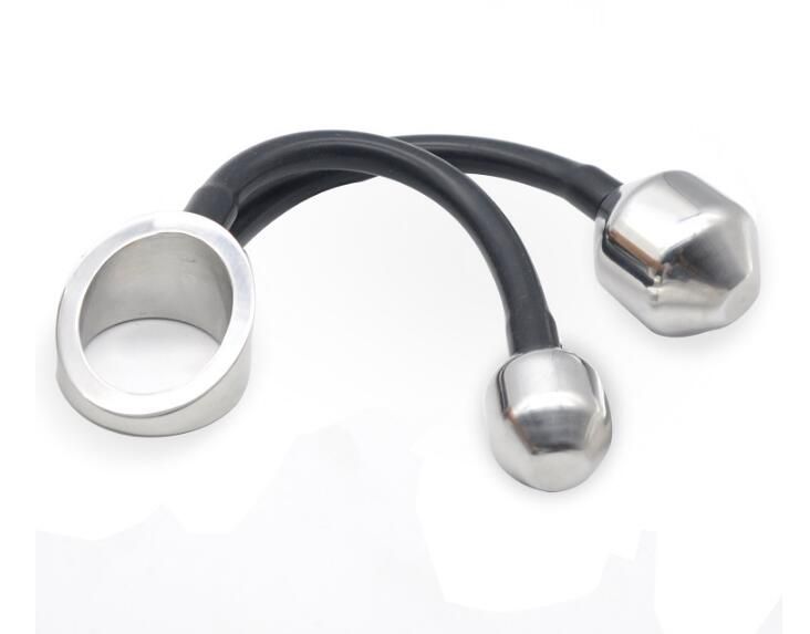 black silicone cock ring with stimulating anal butt plug