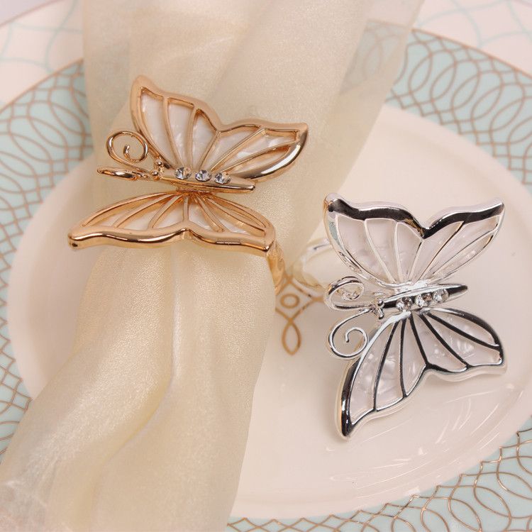 Butterfly Napkin Ring For Wedding Stainless Steel Gold Silver Butterfly