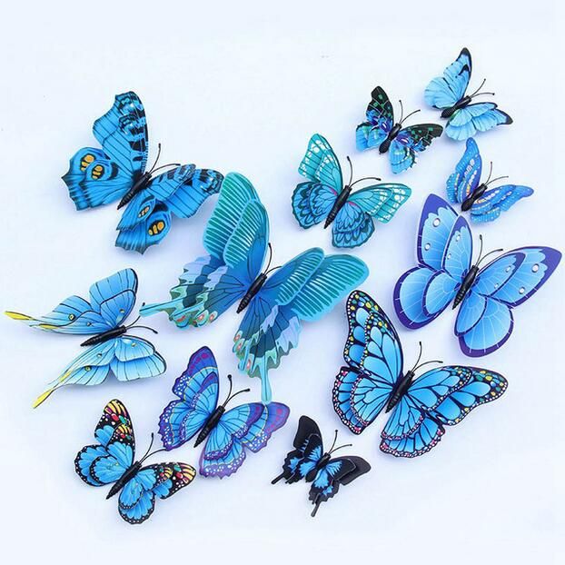 Acheter Set Multicolore Double Couche 3d Papillon Sticker Mural Aimant Pvc Papillons Parti Enfants Chambre Refrigerateur Decoration Ga500 De 22 55 Du Feida98 Fr Dhgate Com