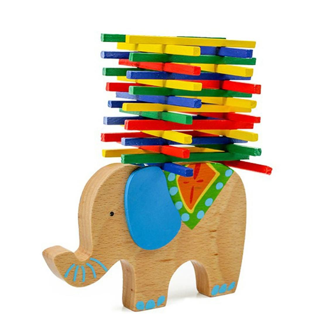 Elefante Bloques de equilibrio de madera Juguete de madera 