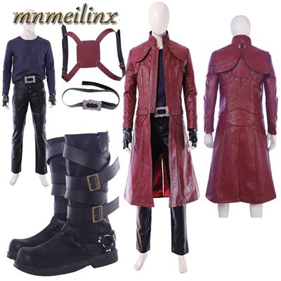 Dmc devil may cry 5 dante costume cosplay jacket unisex pu leather