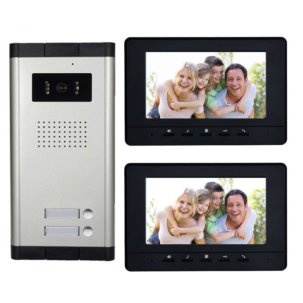 syst/ème de contr/ôle dacc/ès de Porte de la cam/éra de s/écurit/é /à la Maison de Moniteur de cam/éra de s/écurit/é /à la M Interphone vid/éo Sonnette de 7 Pouces r/égl/é