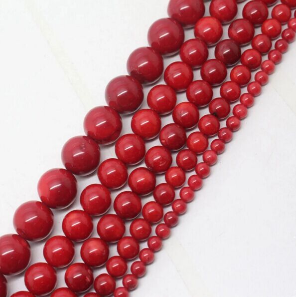 10mm ronde rouge jade gems en vrac perles 38cm