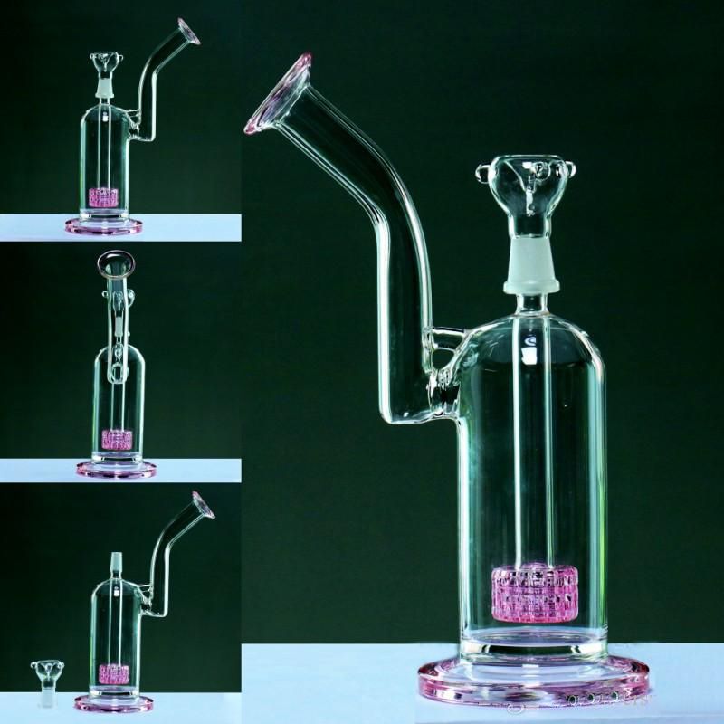 Heavy Blue Glass Water Pipes 14.4mm Joint 28cm Glasss Bong Bubbler