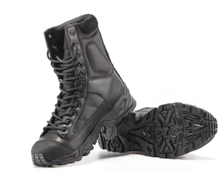 black military combat boots
