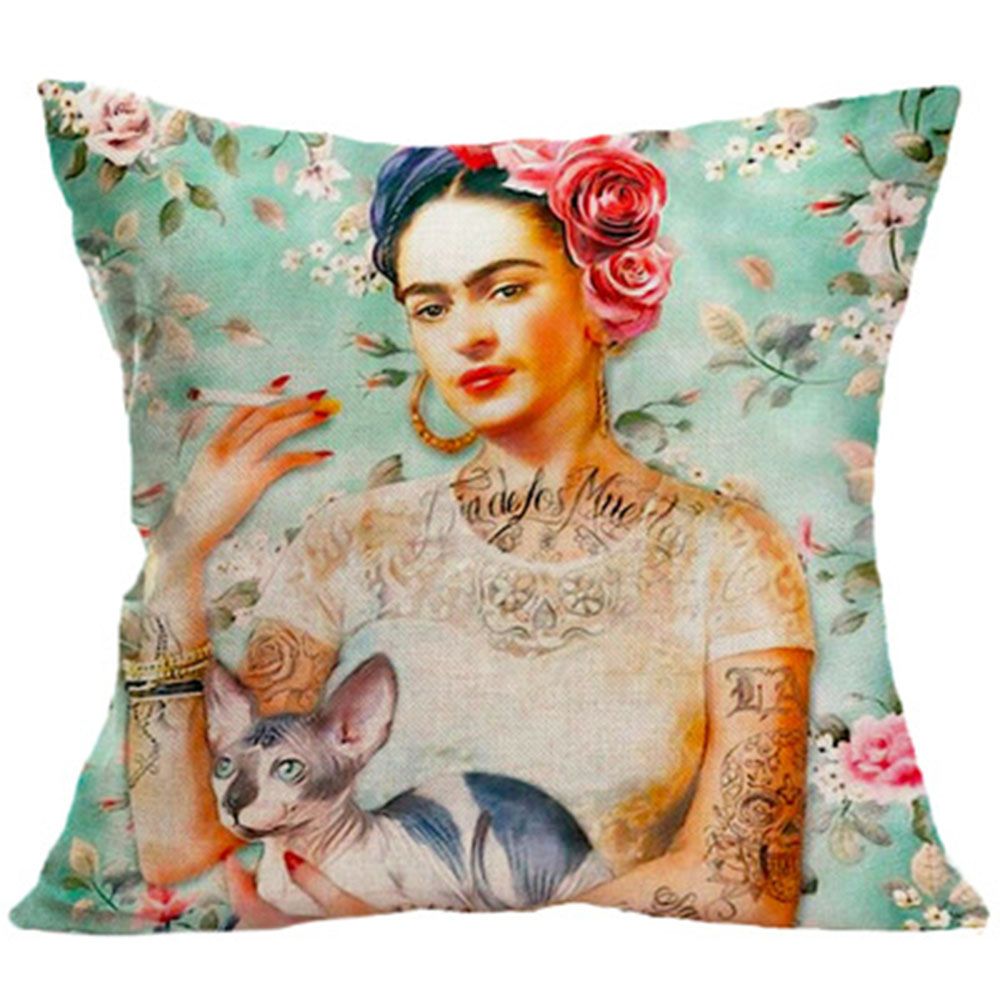 Adatto per Frida Kahlo , pittore autoritratto fodera per cuscino fodere decorative per cuscini per divani per soggiorno camera da letto decorazioni per la casa 45 x 45 cm Adatto per Frida Kahlo , pittore autoritratto fodera per cuscino fodere decorative per cuscini per divani per soggiorno camera da letto decorazioni per la casa 45 x 45 cm