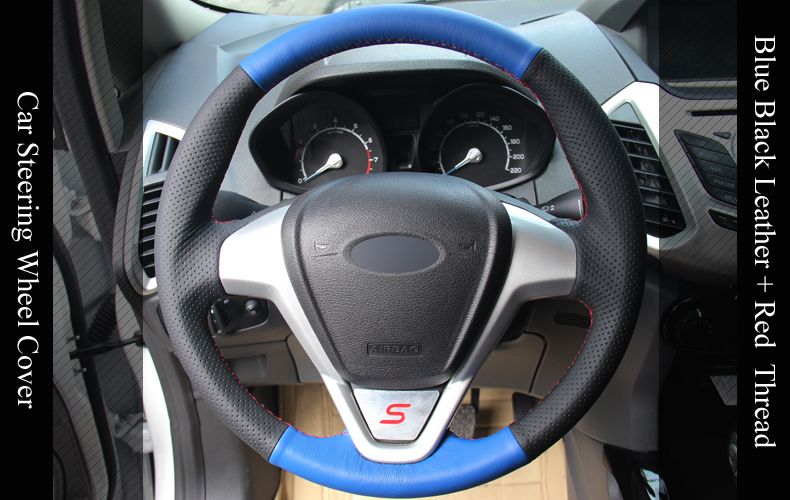 Ford Fiesta Black & Walnut Steering Wheel Cover Glove 37cm