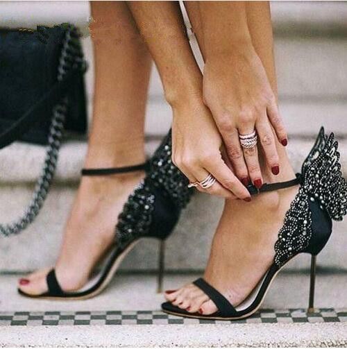 heels with butterfly wings on the back