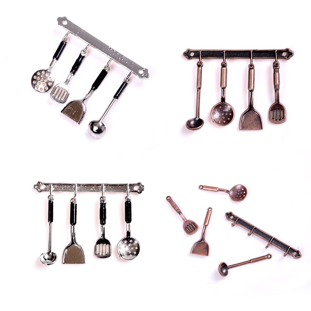 Casa De Muñecas Metal Cucharón Set 2 en conjunto
