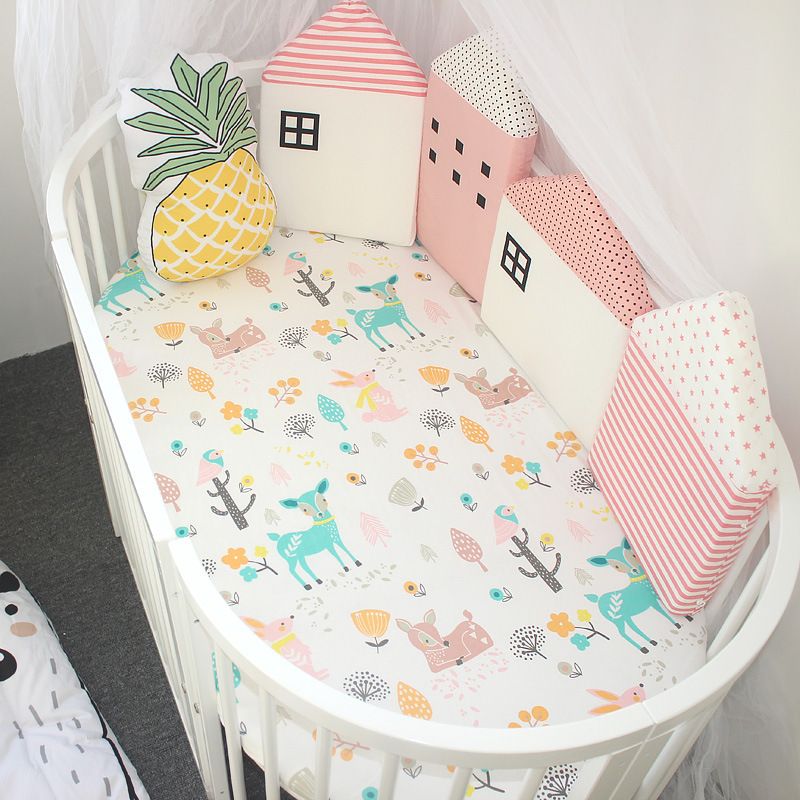 Nordic Crib Bumper Small House Cushion Decorative Pillow Bolster