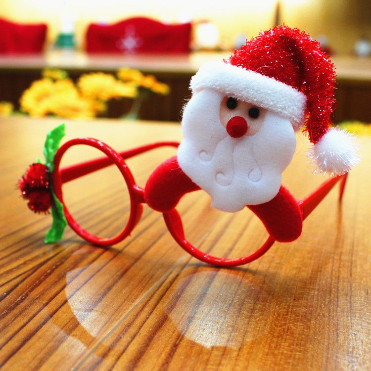 Christmas Kids Cute Glasses Frame Eyeglasses Party Costume Prop Ornaments Gift 