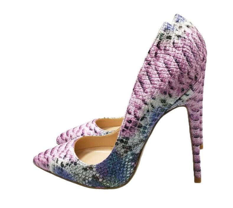 pink snake print heels