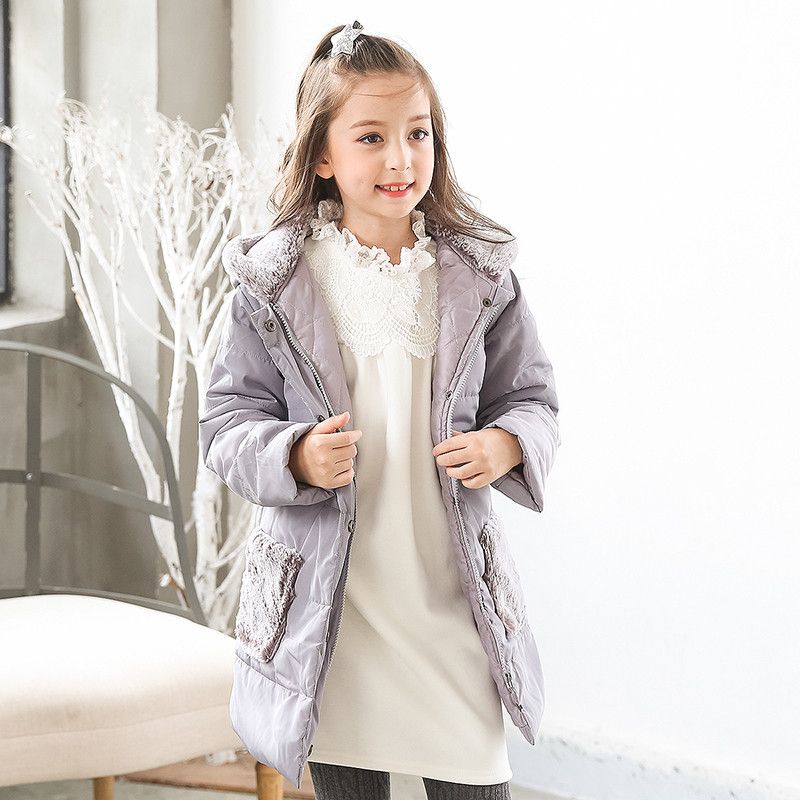 Acheter 6 A 16 Ans Enfants Adolescent Filles Molleton A Capuchon Matelasse Noir Gris Parkas Veste Manteau Enfants Hiver Casual Outwear Vetements De 46 14 Du Kidsmart9 Fr Dhgate Com