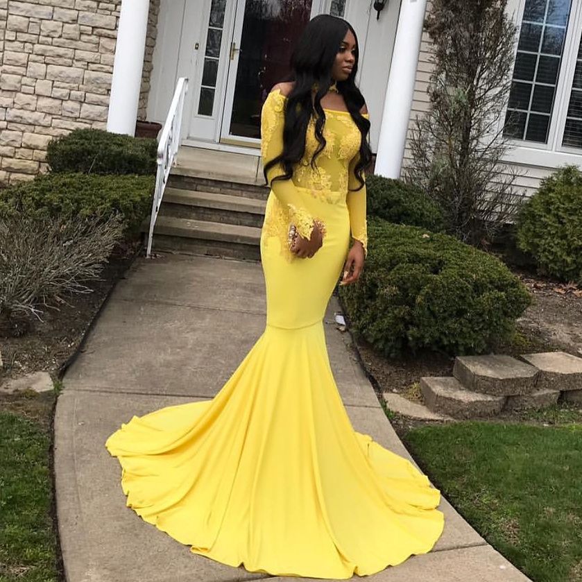 83 Long Yellow Prom Dresses Black Girl