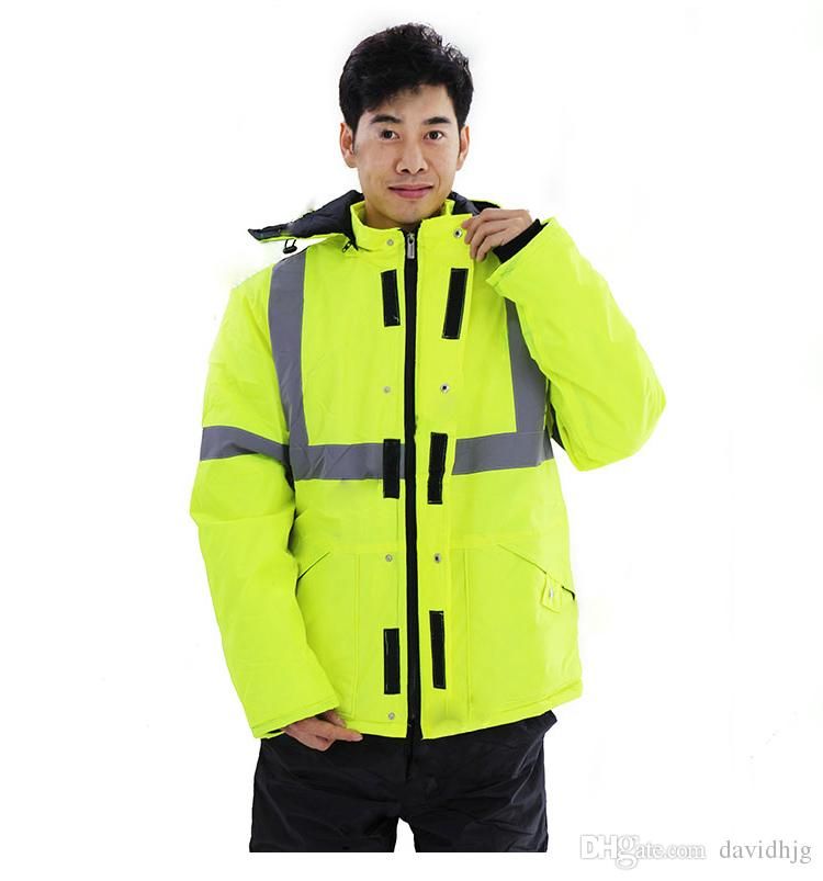 Homme Hi Viz Two Tone trafic Veste parka rembourrée sécurité manteau Highway Imperméable Homme Hi Viz Two Tone trafic Veste parka rembourrée sécurité manteau Highway Imperméable