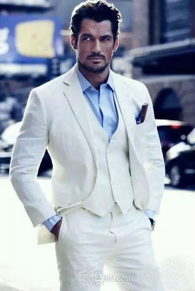 White suit blue shirt Clearance