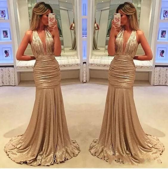 elegant long gold evening dresses