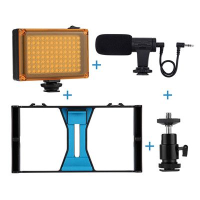 Doble de mano cine grabación vlogging video rig caso estabilizador de agarre CC41