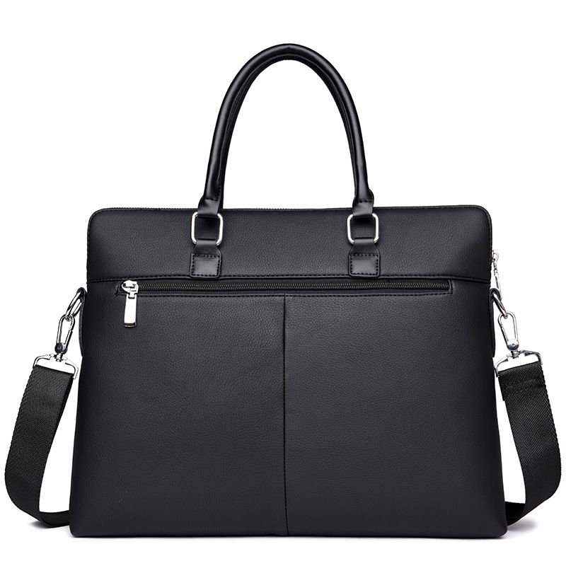 black leather office bag